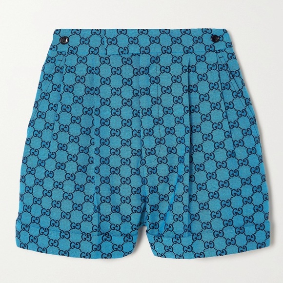 Gucci Blue Supreme Monogram Shorts - 38 - Picture 1 of 8